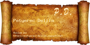 Petyerec Delila névjegykártya